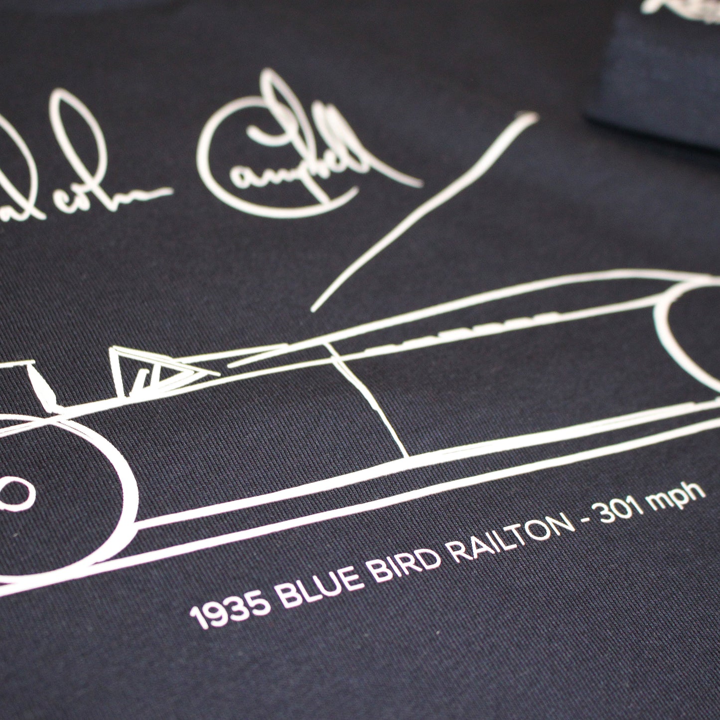 Short Sleeved T-Shirt Bluebird 1935 Sir Malcolm Campbell MBE