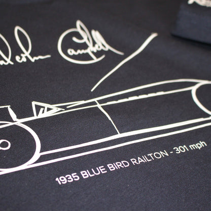 Short Sleeved T-Shirt Bluebird 1935 Sir Malcolm Campbell MBE