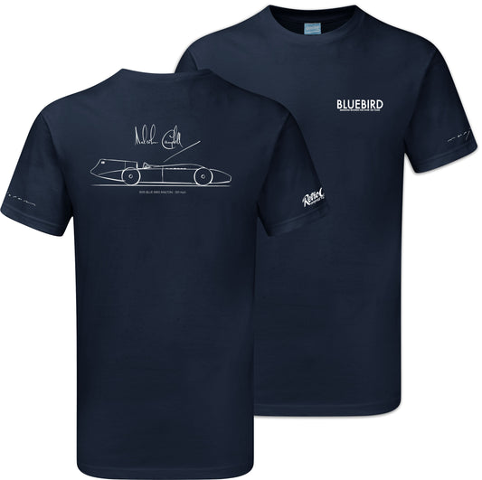 Short Sleeved T-Shirt Bluebird 1935 Sir Malcolm Campbell MBE